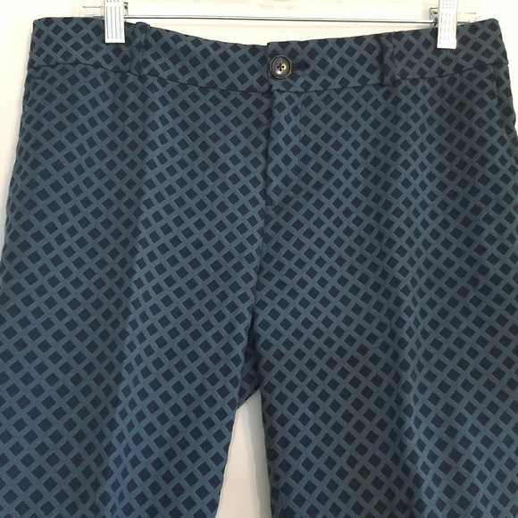 Banana Republic Teal / Blue Checkered Work Pants - Picture 1 of 5